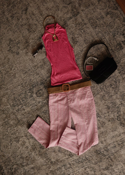 PINK SHEER TURTLENECK TOP