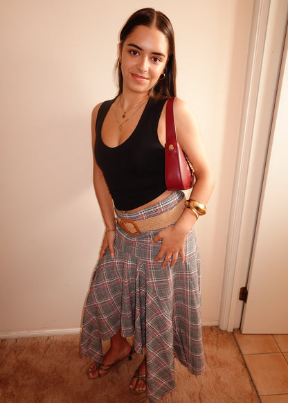 PLAID MAXI SKIRT