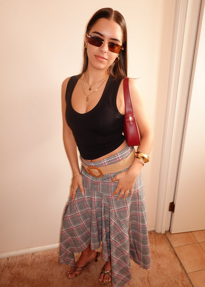 PLAID MAXI SKIRT