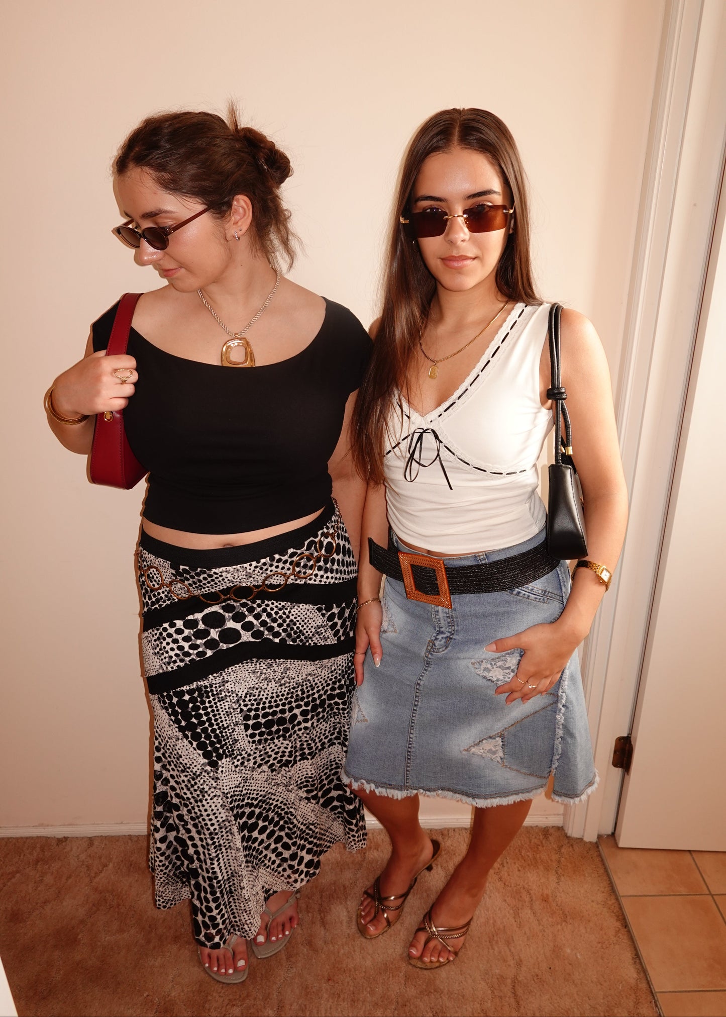 DENIM MIDI SKIRT WITH LACE DETAILS