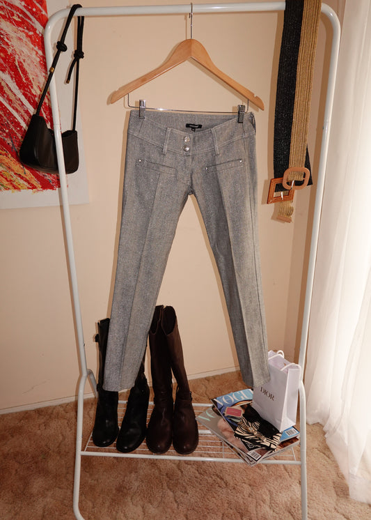 ITALIAN SILVER DENIM CAPRI JEANS