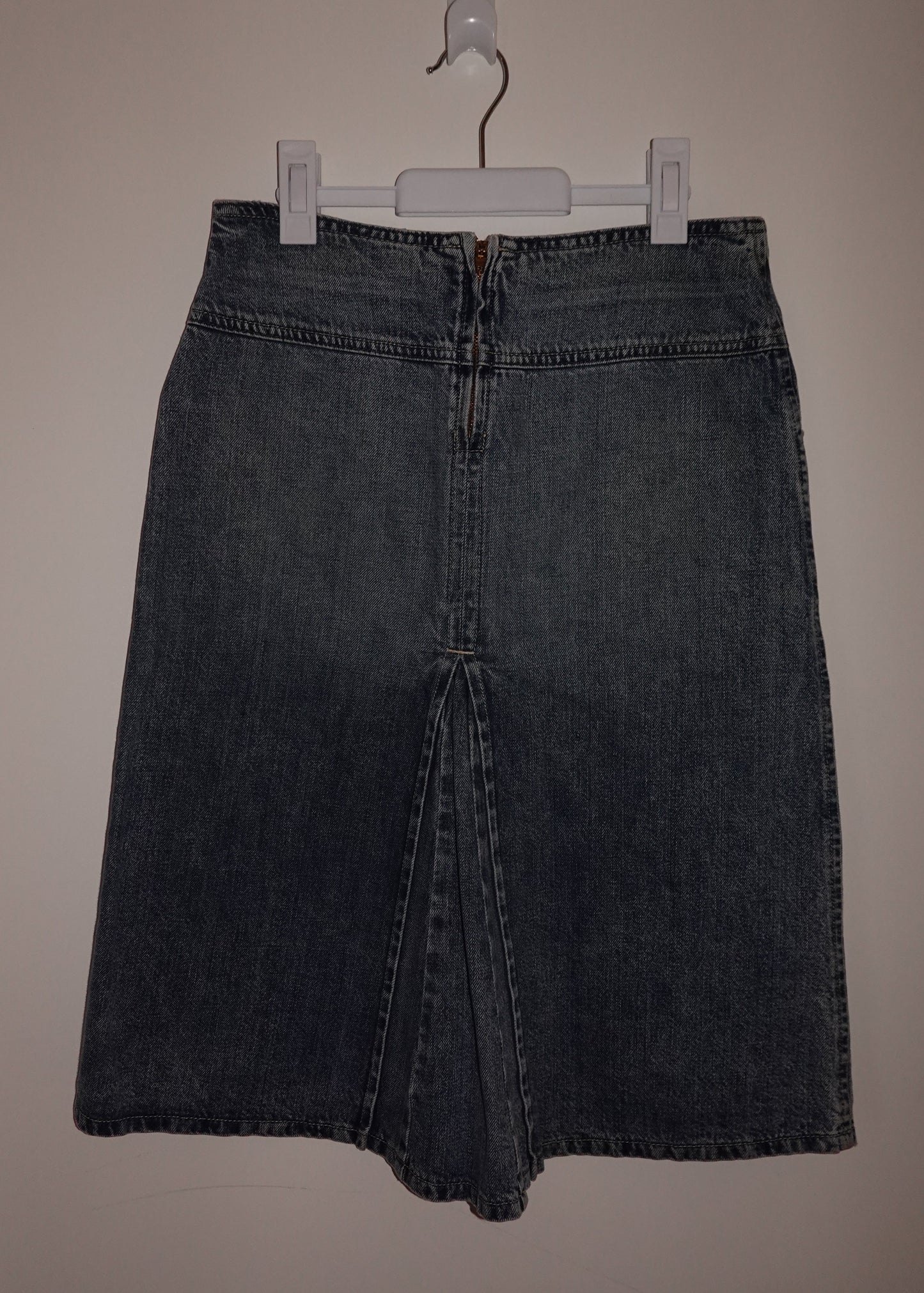 THICK WAIST DENIM MIDI SKIRT