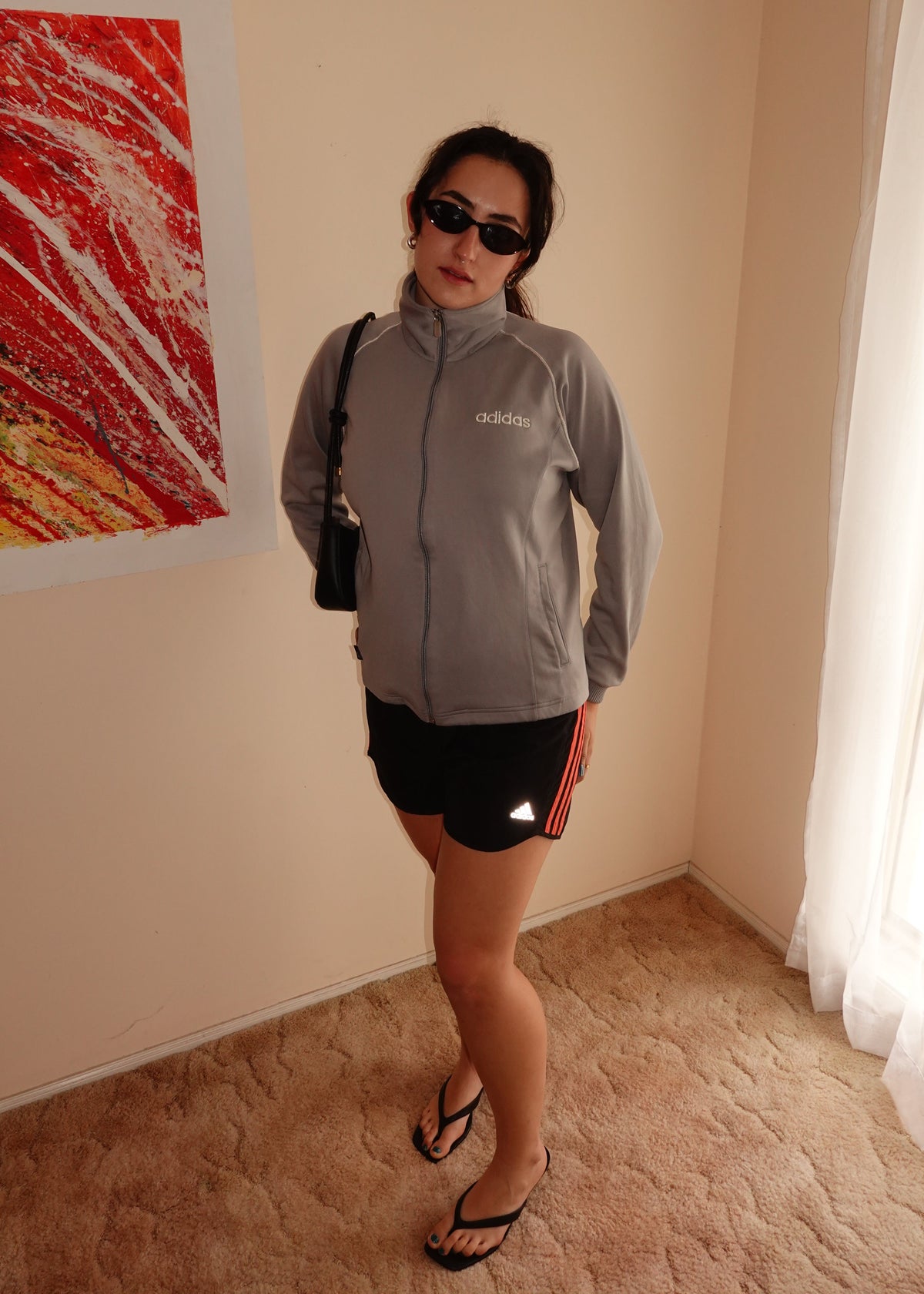 ADIDAS GREY TRACK JACKET