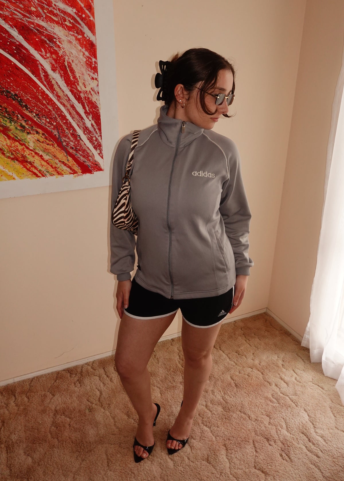 ADIDAS GREY TRACK JACKET