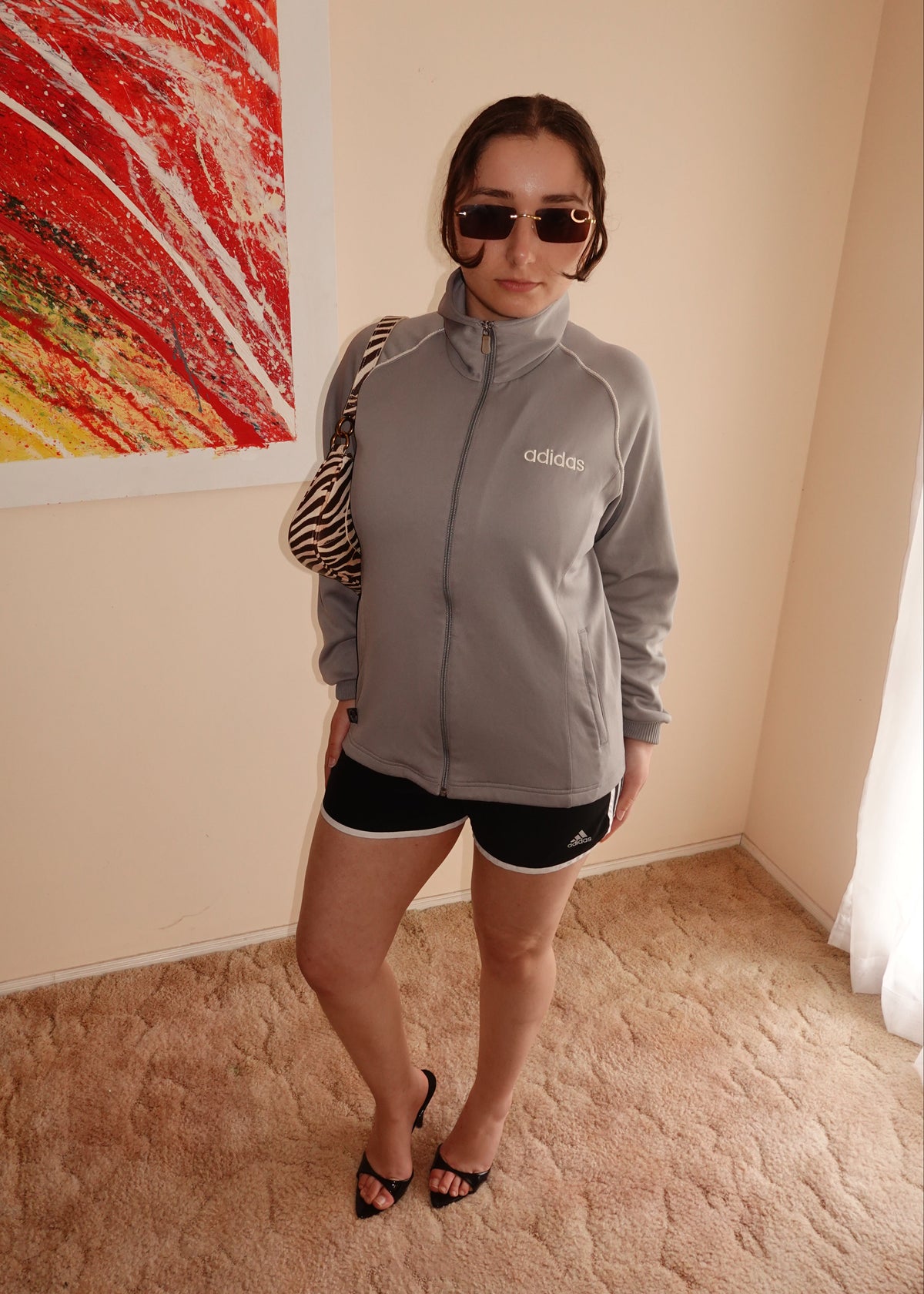 ADIDAS GREY TRACK JACKET