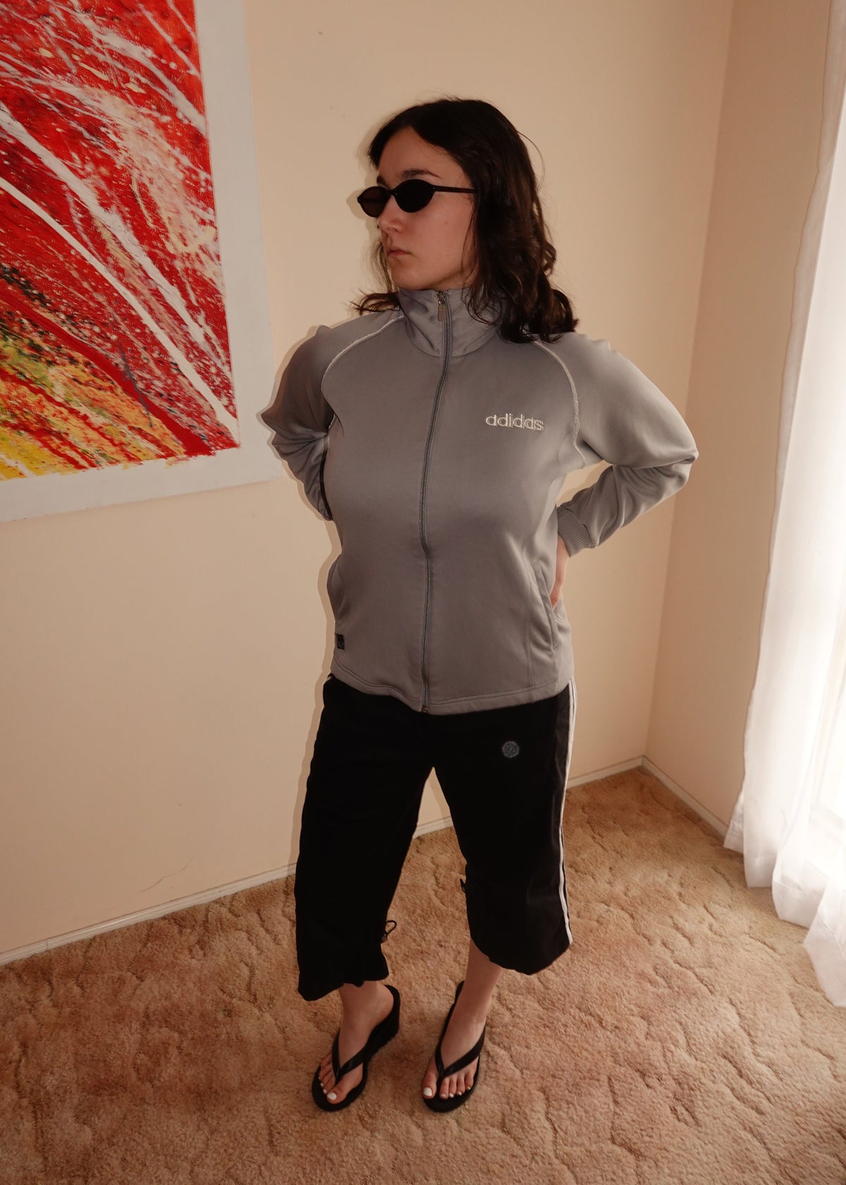 ADIDAS GREY TRACK JACKET