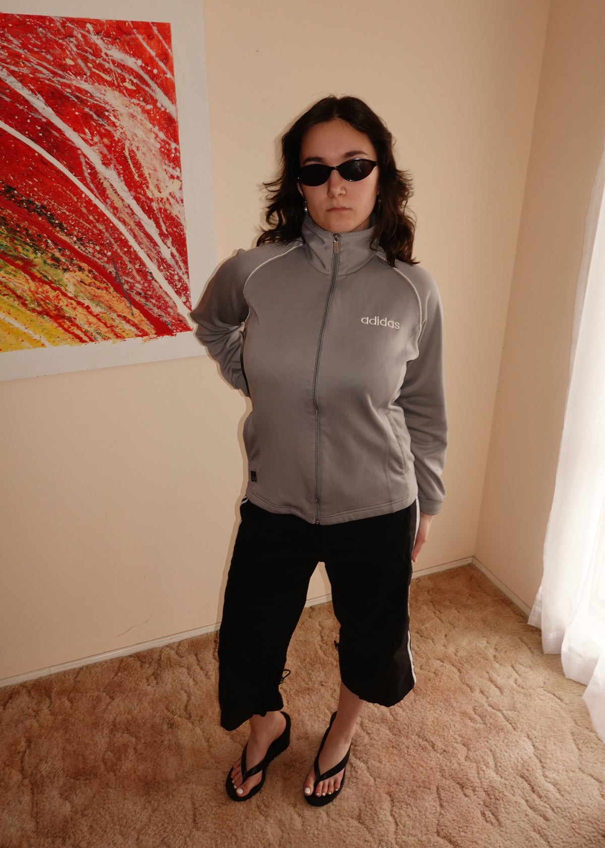 ADIDAS GREY TRACK JACKET