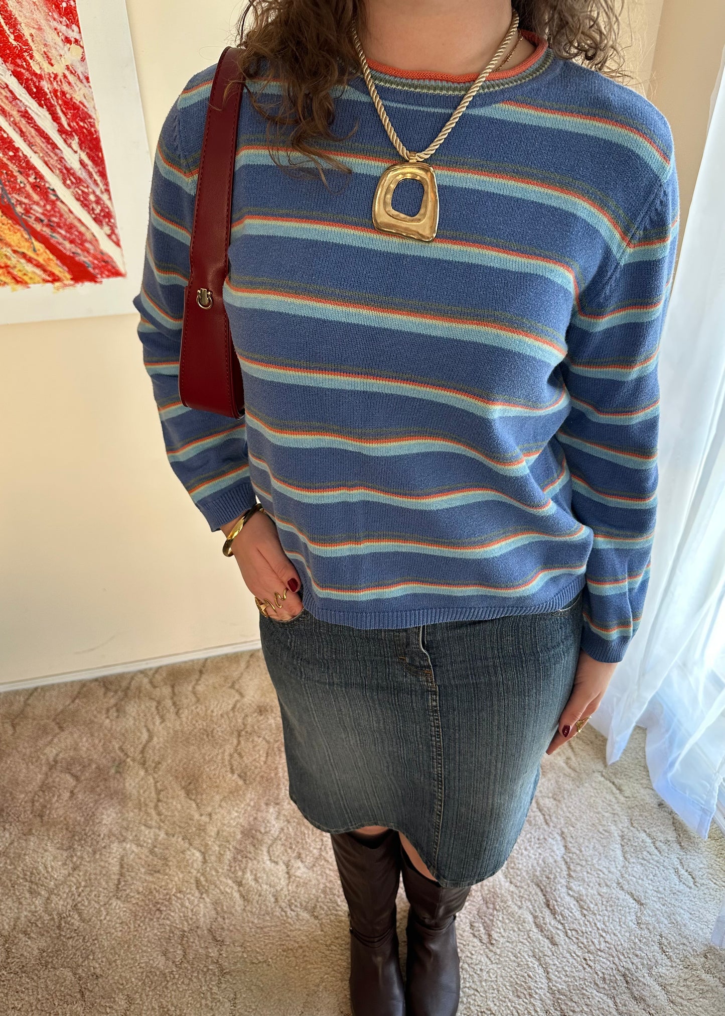 TOMMY HILFIGER STRIPED KNIT JUMPER