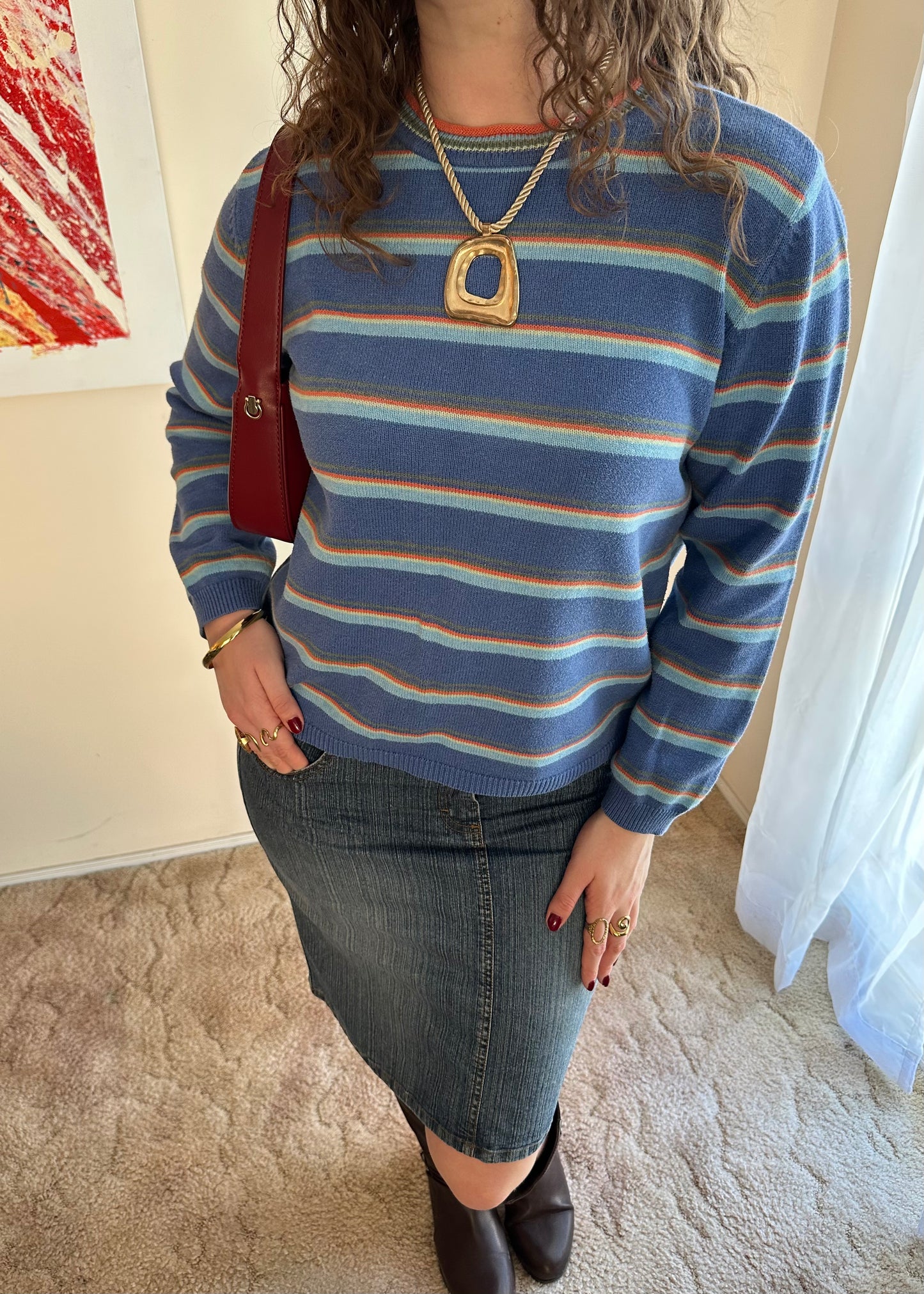 TOMMY HILFIGER STRIPED KNIT JUMPER