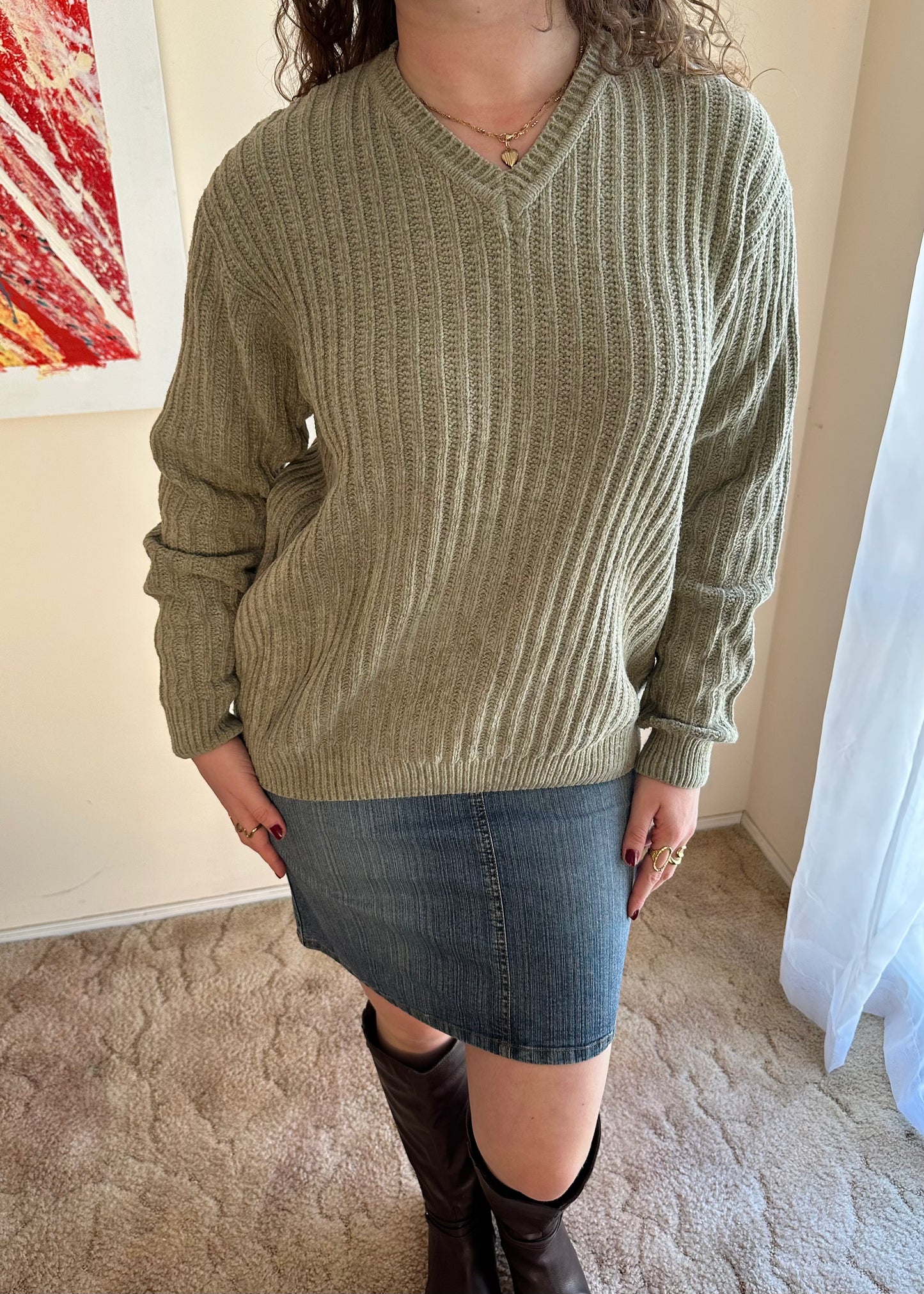 RIFLE GREY V-NECK KNIT