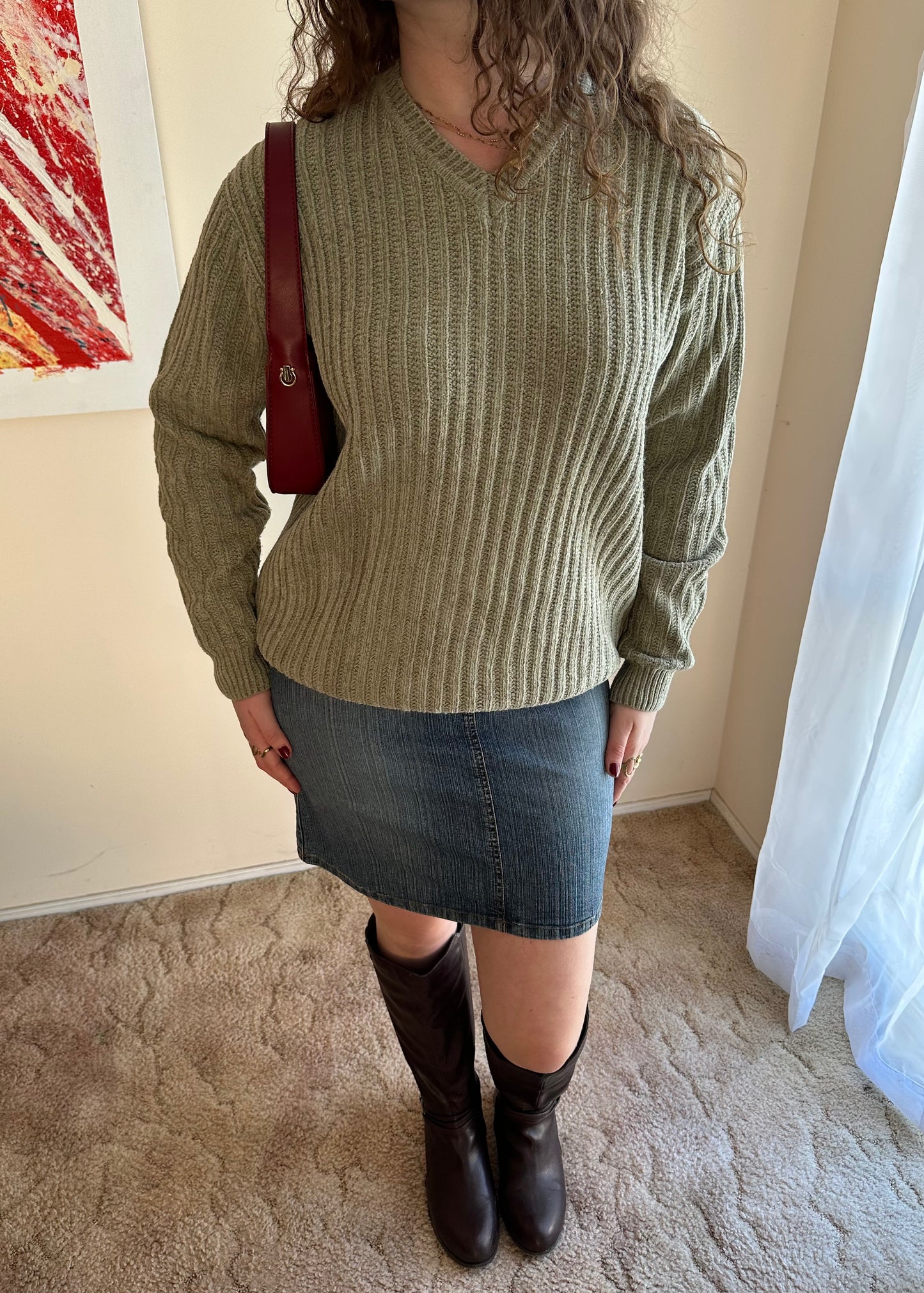 RIFLE GREY V-NECK KNIT