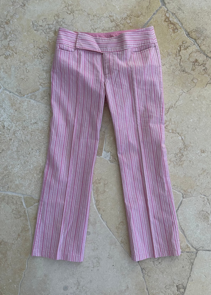 PINK STRIPE CAPRI PANTS