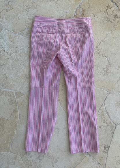 PINK STRIPE CAPRI PANTS
