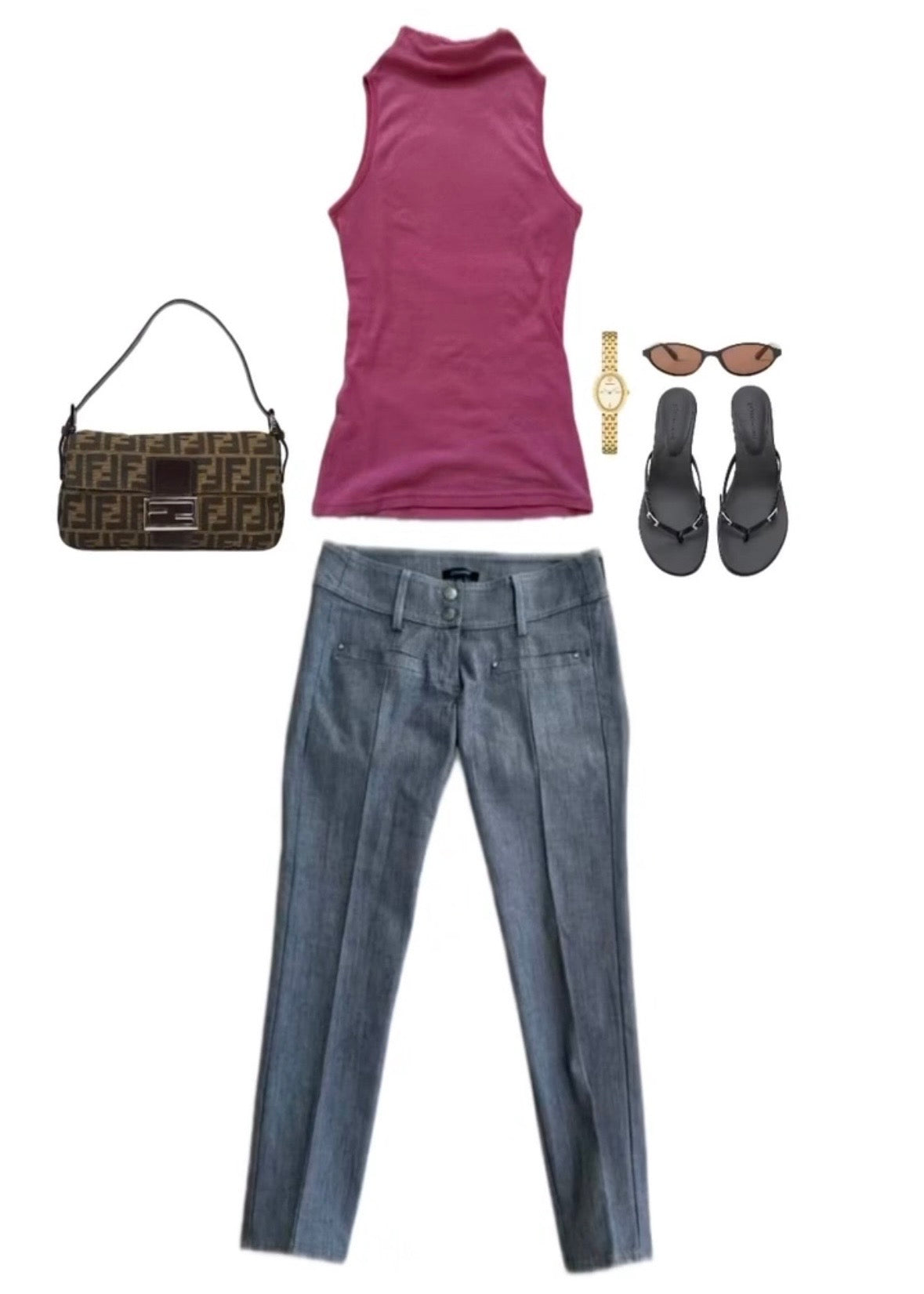 ITALIAN SILVER DENIM CAPRI JEANS