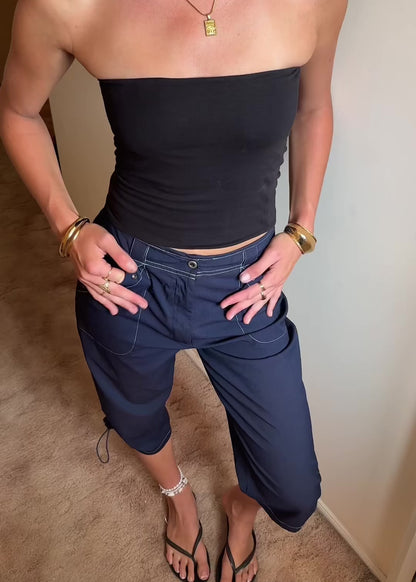 BLUE CAPRI CARGO PANTS