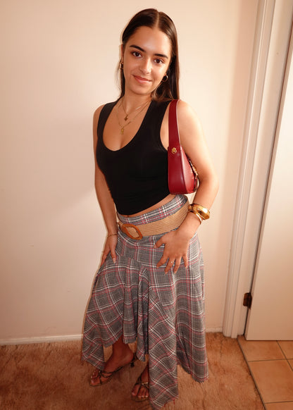 PLAID MAXI SKIRT