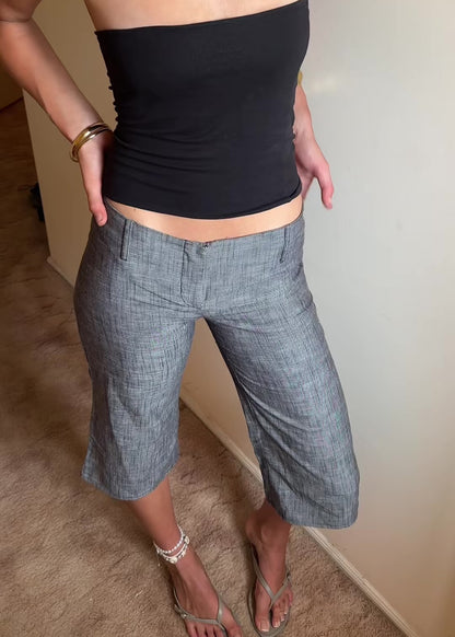 GREY TAILORED CAPRI PANT